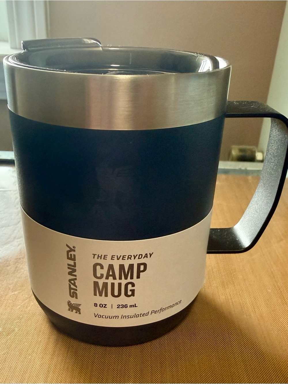 Stanley The Everyday Camp Mug 8 oz Black Vacuum Insulated Mug NWT Coffee Tea Mug